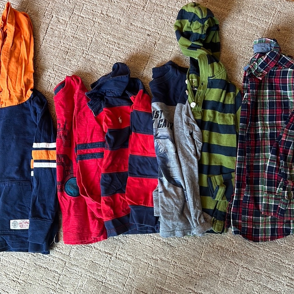 Bundle of SIX boys long sleeve shirts.